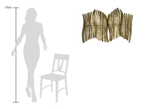 Wanddeko Abstrakt Nid Gold - Metall - 88 x 63 x 16 cm