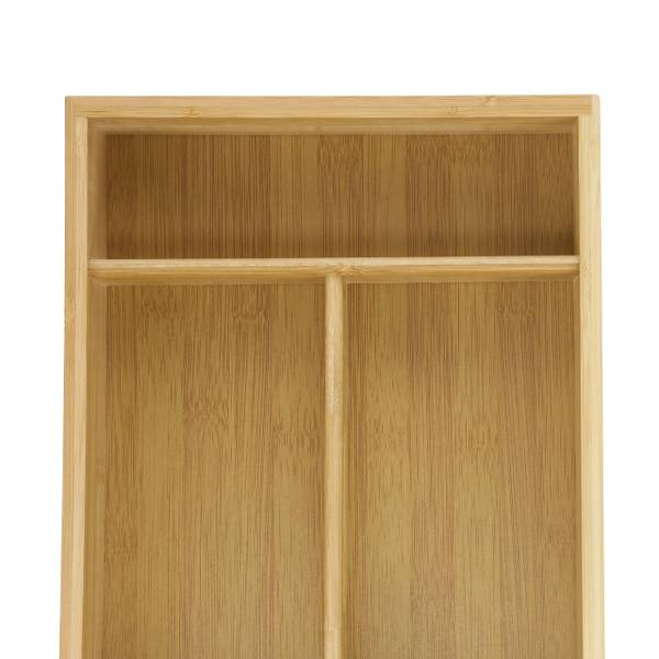 Bambus  Besteckkasten mit Tragegriff Braun - Holzverbundwerkstoff - 37 x 7 x 23 cm