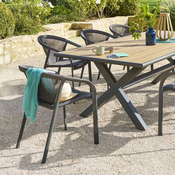 Stapelbarer Gartensessel RIU Grau