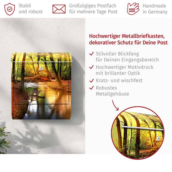 Briefkasten Autumn Fairytale Rot - Stahl - 39 x 46 x 13 cm