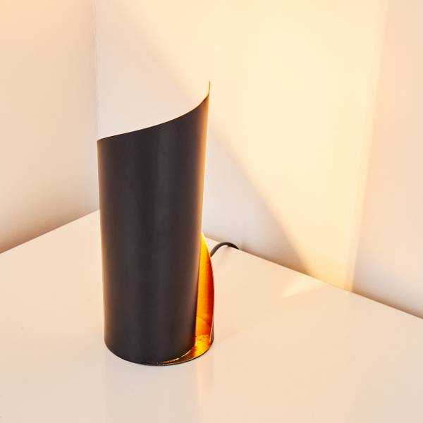 Tischleuchte Barberino Schwarz - Gold - Metall - 12 x 24 x 12 cm