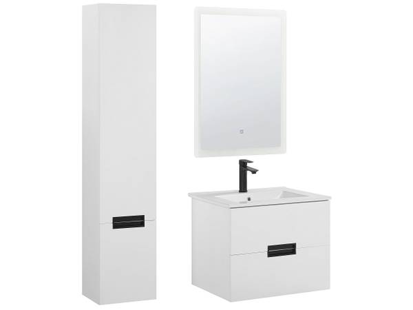 Badezimmerschrank TUDELA 4-tlg Weiß - Holzwerkstoff - 30 x 150 x 46 cm