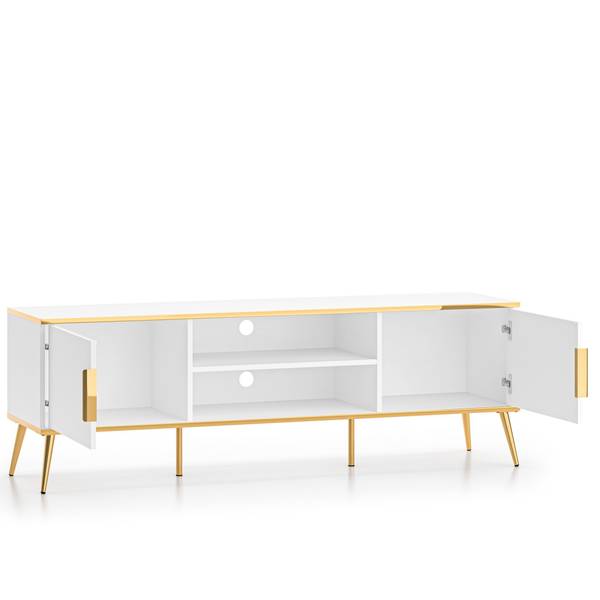 Lowboard VELTI TV-Schrank Weiß - Holzwerkstoff - 160 x 53 x 40 cm