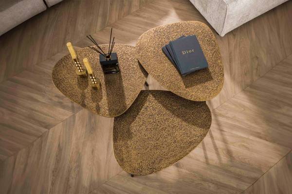 Table basse LAUCA set de 3 Marron - Acier - 48 x 43 x 54 cm