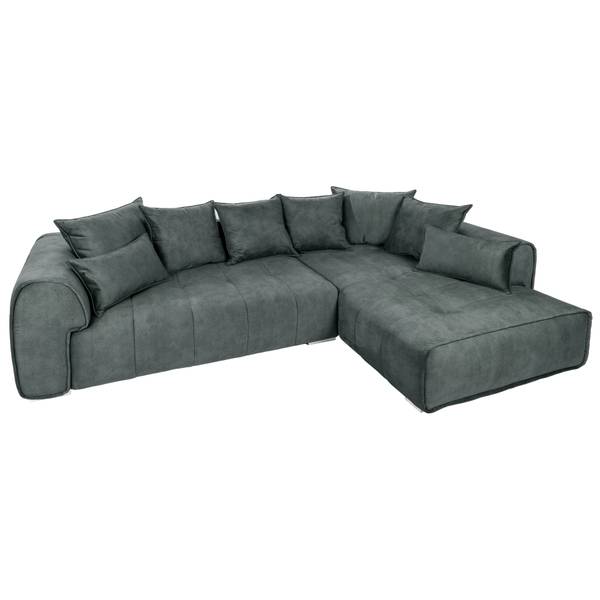 Ecksofa CLAN Grau - Polyester - Samt - 320 x 90 x 110 cm
