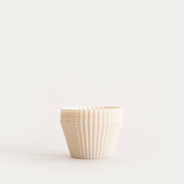 Cupcake-Förmchen MOLLIS 6er-Set Weiß - Kunststoff - 9 x 5 x 9 cm