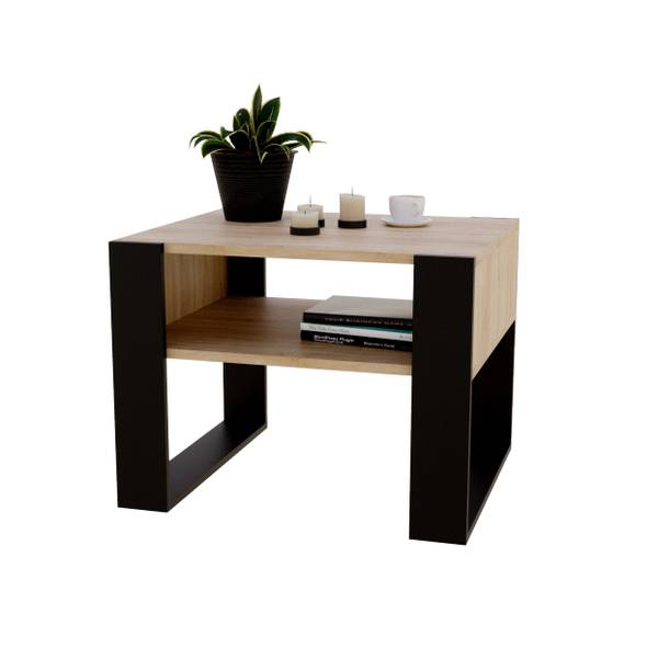 Couchtisch KARO 65 Schwarz - Braun - Holzwerkstoff - 65 x 45 x 54 cm
