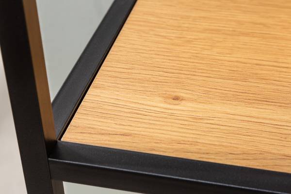 Regal SLIM LINE Schwarz - Braun - Eisen - 135 x 185 x 35 cm