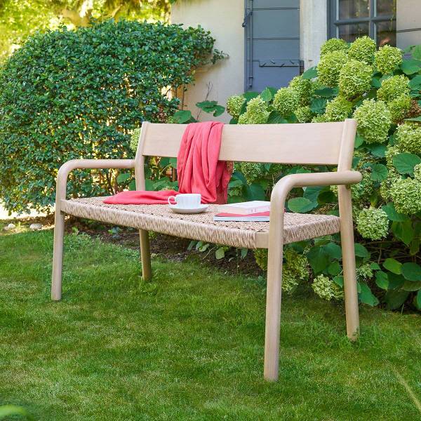 Gartenbank WOOKY Beige - Massivholz - 56 x 80 x 139 cm
