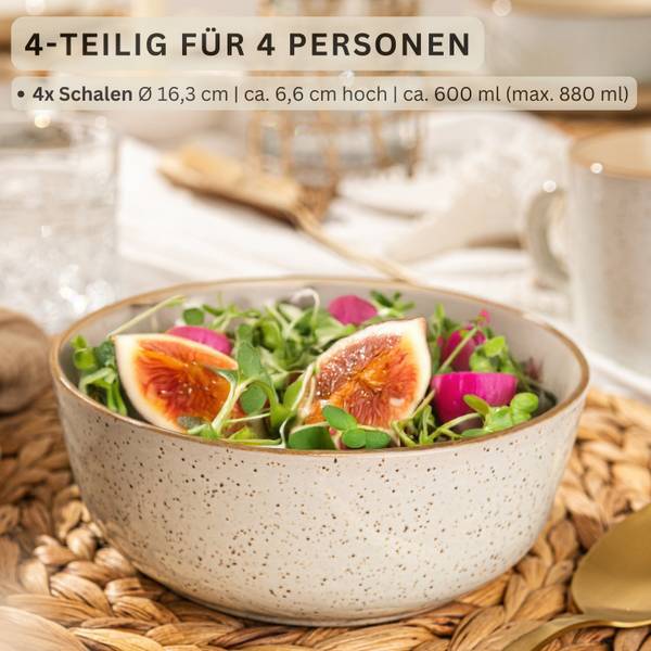 Schalen Rio - 4 teilig Creme - Anzahl Teile im Set: 4