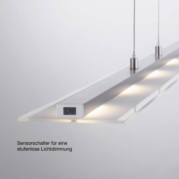 LED Pendellampe LINEAR 100cm Silber - Metall - 12 x 160 x 100 cm