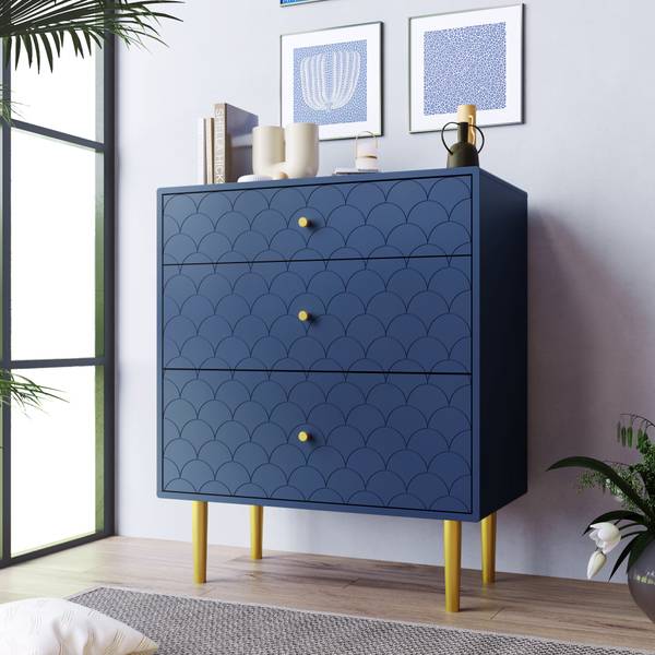 Anrichte Kaugzun Blau - Holzwerkstoff - 89 x 75 x 40 cm