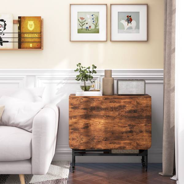 Opvouwbare eettafel 835-789V00RB bruin - plaatmateriaal op houtbasis - 80 x 74 x 130 cm