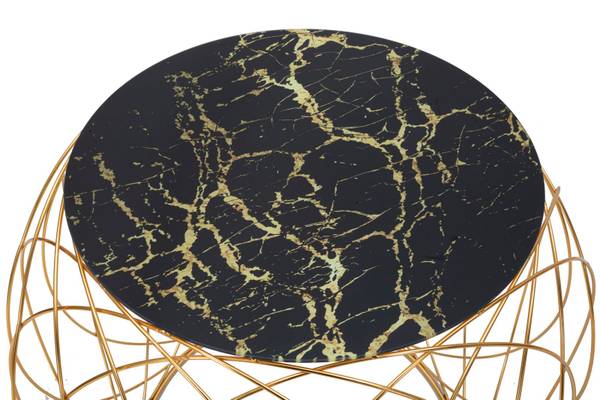 Beistelltisch Ball 2er Set Gold - Metall - 56 x 56 x 68 cm