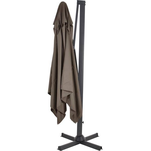 Sonnenschirm zum Aufklappen TAURUS Grau - Textil - 400 x 18 x 300 cm