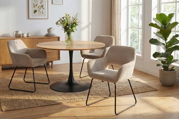 Esszimmerstuhl MUSTANG Beige - Cord - Polyester - 56 x 77 x 56 cm