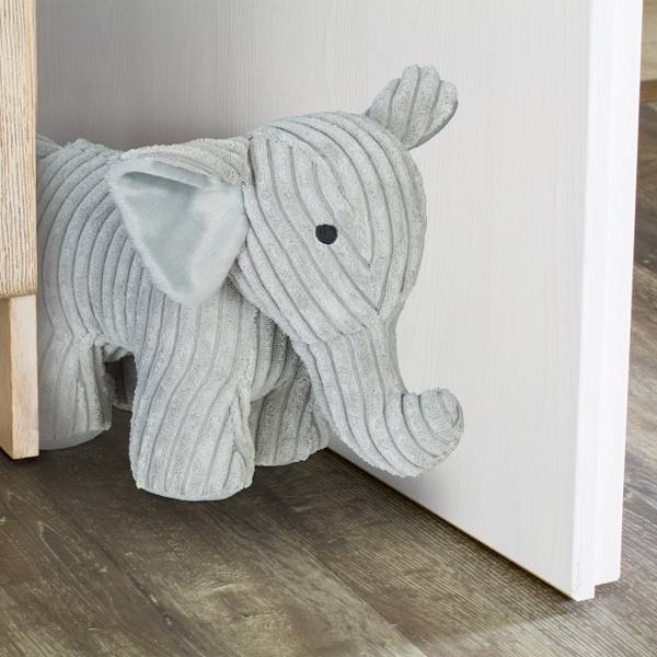 Türstopper Elefant Grau - Polyester - 14 x 22 x 38 cm