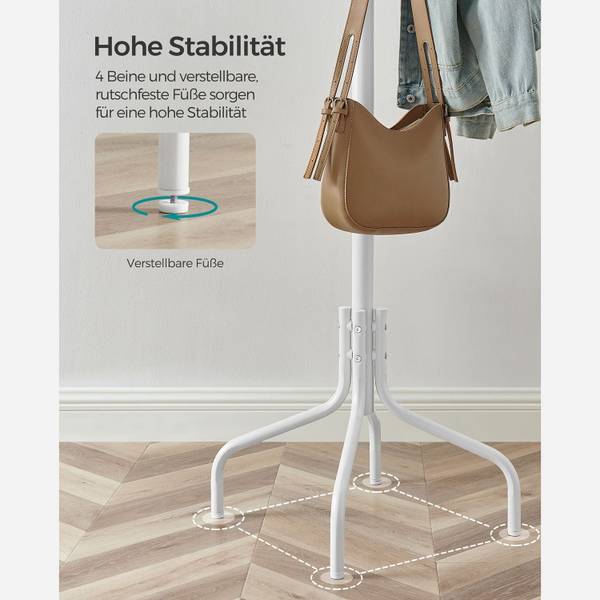 Garderobenständer Cologne Weiß - Metall - 55 x 55 x 180 cm