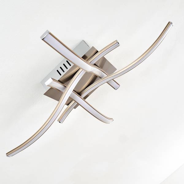 Deckenleuchte Pella Silber - Weiß - Aluminium - PVC - 13 x 8 x 45 cm