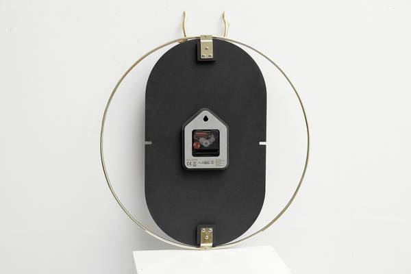 Horloge murale design Bois Cercle 2 Noir - Bois manufacturé - Métal - 46 x 51 x 2 cm