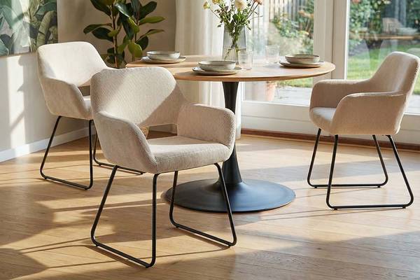 Esszimmerstuhl MUSTANG Beige - Cord - Polyester - 56 x 77 x 56 cm