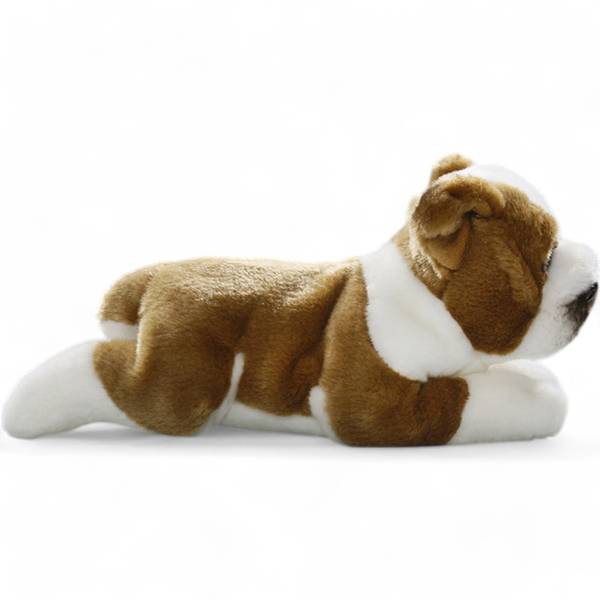 Kuscheltier französische Bulldogge Braun - Kunstfell - 11 x 12 x 30 cm