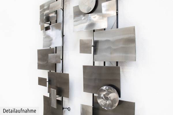 Wanddeko Abstrakt Lif Silber - Metall - 26 x 107 x 5 cm