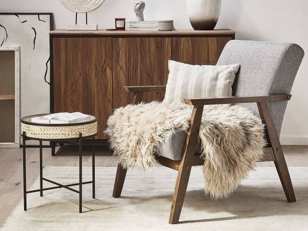 Déco en peau de mouton MUNGO Beige - Textile - 63 x 53 x 53 cm