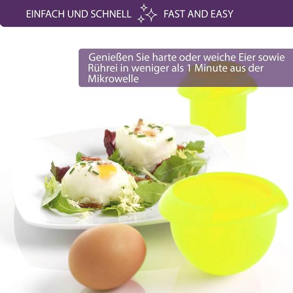 Cuiseur à œufs F65708 Vert - Silicone - 9 x 9 x 13 cm