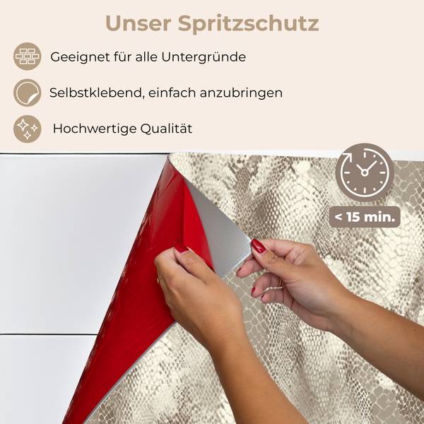 SPRITZSCHUTZ KÜCHE Wabenmuster 120 x 60 cm