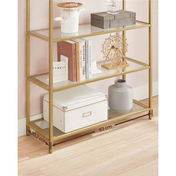 Bücherregal Tripoli Gold - Metall - 83 x 184 x 31 cm