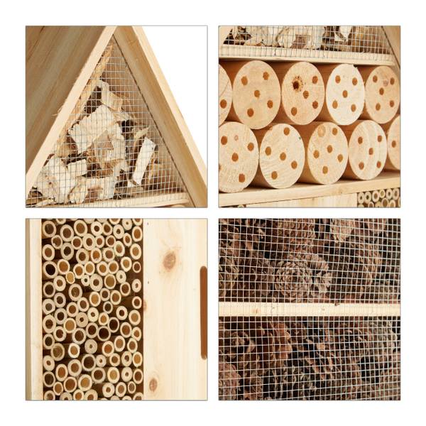 Insektenhotel natur Größe XL Braun - Stahl - 49 x 79 x 12 cm