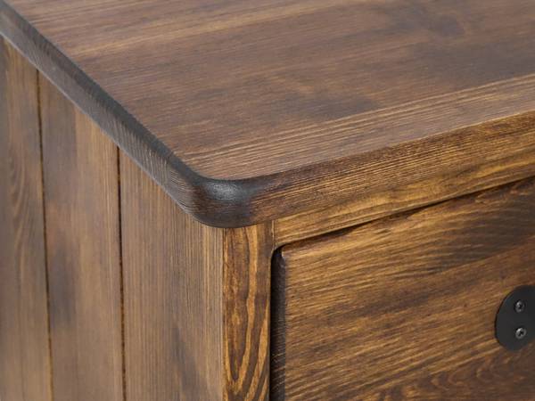 Table de chevet Rustyk 2 Marron - Pin - Acier - 50 x 50 x 40 cm