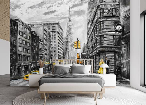 Fotobehang new york taxi 250 x 175 cm