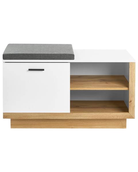 Schoenenkast COROWA bruin - grijs - wit - plaatmateriaal op houtbasis - 90 x 53 x 40 cm