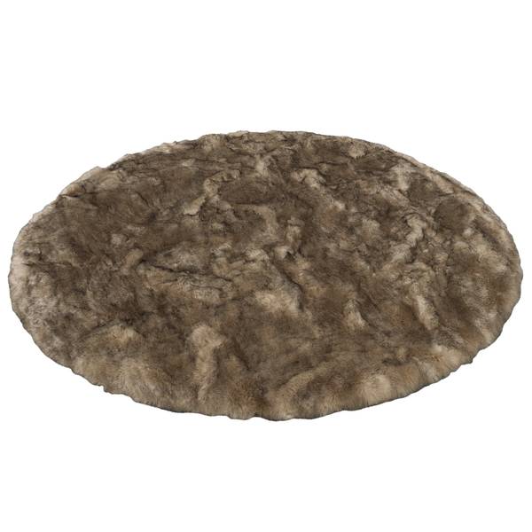 Fellteppich Aspen Rund Meliert Braun - 160 x 160 cm