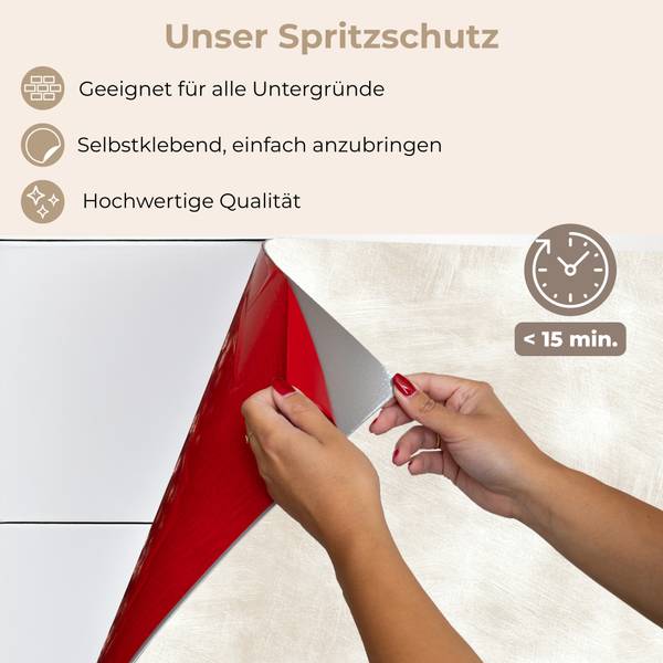 SPRITZSCHUTZ KÜCHE Wischen 90 x 70 cm