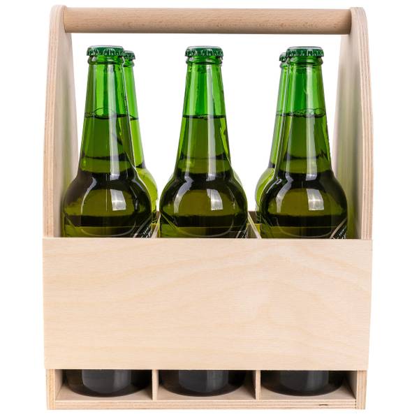 Flaschenträger Fabian Beige - Holzwerkstoff - 16 x 30 x 24 cm