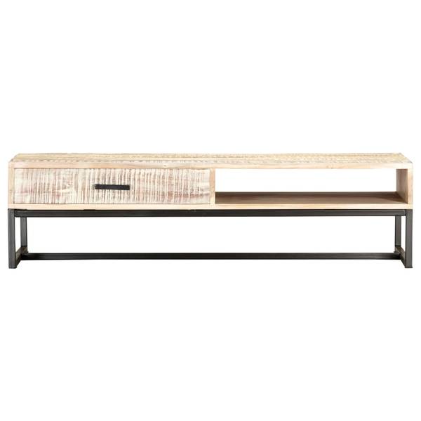 Couchtisch M603553 Weiß - Massivholz - 117 x 30 x 117 cm