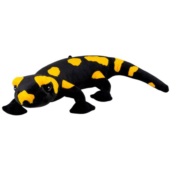 Kuscheltier Feuersalamander Schwarz - Kunstfell - 14 x 6 x 30 cm