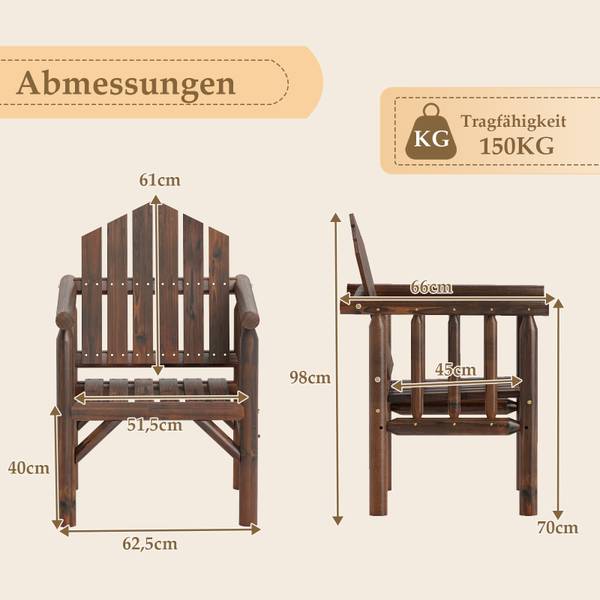 Gartenstuhl ZB34804 Dunkelbraun
