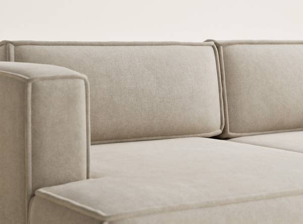 Ecksofa Velto Beige - Armlehne davorstehend rechts - Ecke davorstehend links - Longchair davorstehend links