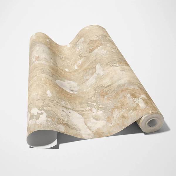 Fototapete Soft Patina Beige - Grau - Weiß - Fleece - Vinyl - 159 x 280 x 1 cm