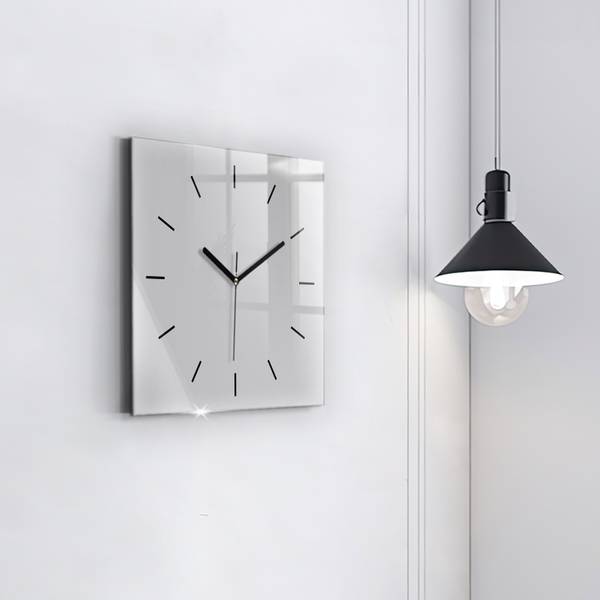 Wanduhr Morgengrauen Grau - Glas - 30 x 30 x 0 cm