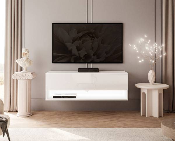 TV-Schrank CALANTE Weiß - Holzwerkstoff - 90 x 30 x 35 cm