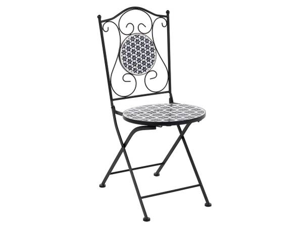 Gartenset SIROLO 3-tlg Schwarz - Blau - Weiß - Metall - 44 x 44 cm
