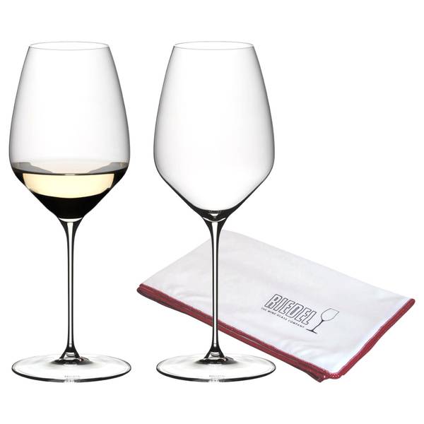 Riesling Veloce 2er Set + Poliertuch Kristallglas - 10 x 25 x 10 cm