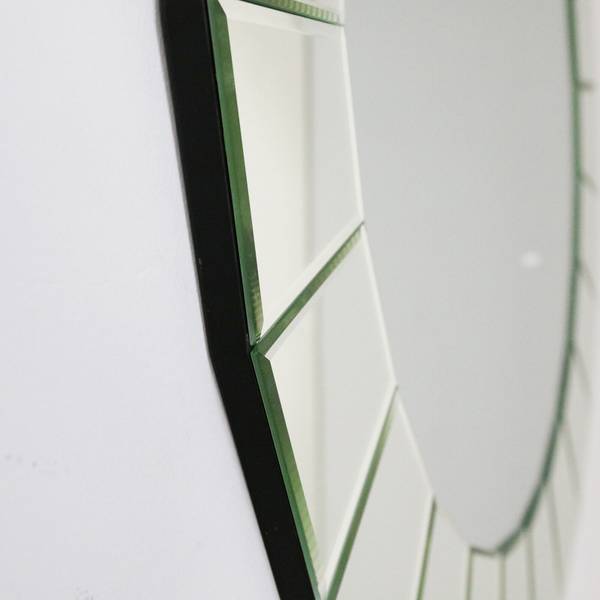 Wandspiegel Rund Silber Dekospiegel Silber - Glas - 2 x 80 x 80 cm