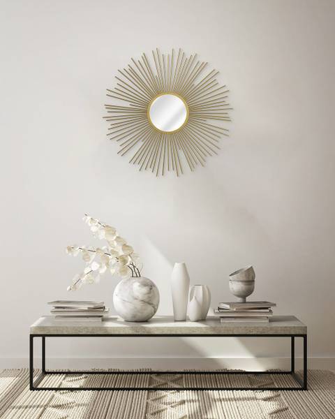 Wandspiegel Modern Tup Gold - Metall - 80 x 80 x 3 cm