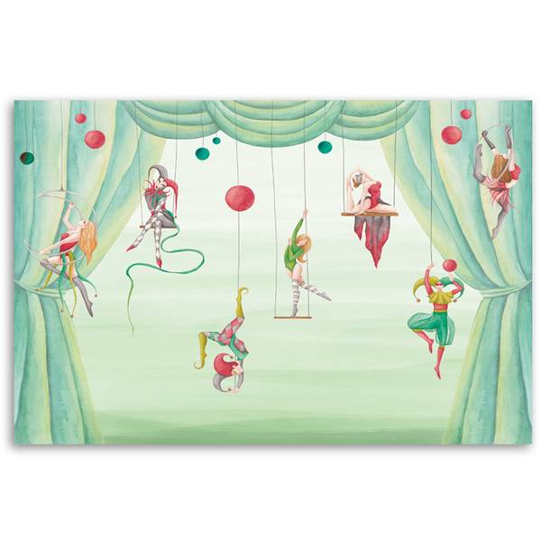 Tableau déco cirque acrobates 90 x 60 cm